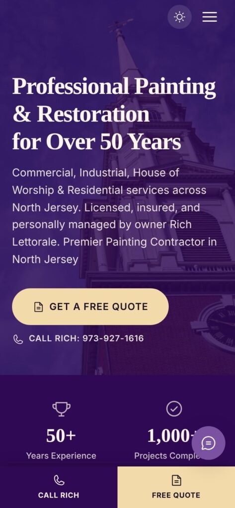North Jersey Specialists website homepage on mobile